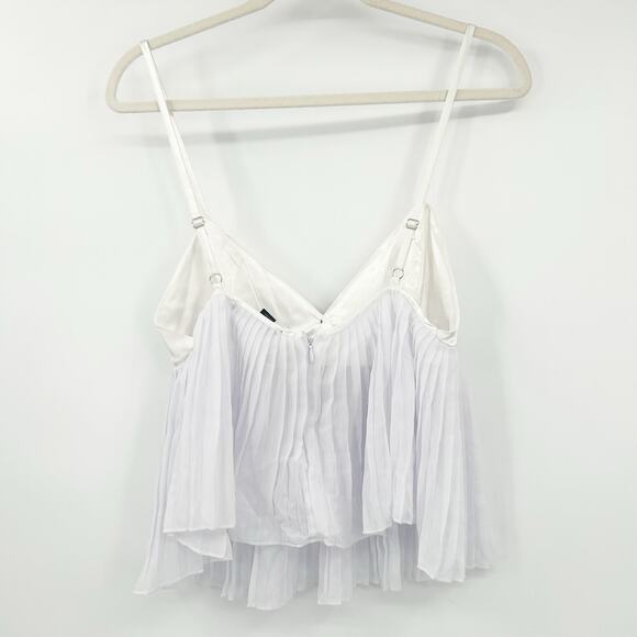 Forever 21 Women Y2K Coquette Whimsigoth Bow Flounce Satin Cami Top Size M White - Picture 9 of 9